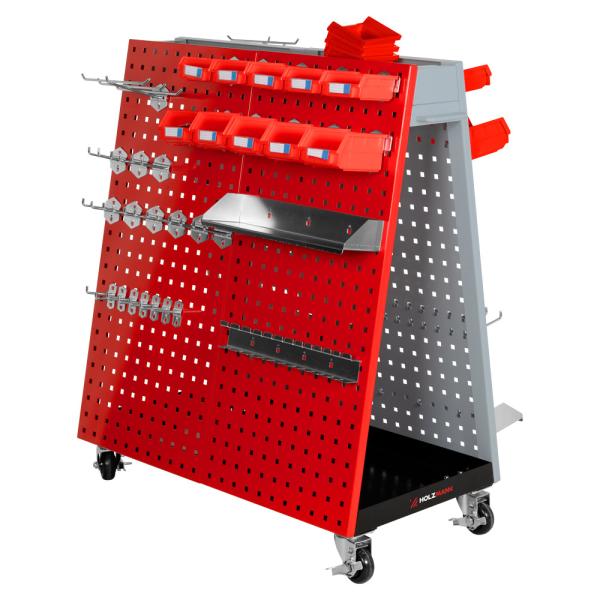 Holzmann fahrbare Werkzeuglochwand WLW62DUO mit 62-teiligem Werkzeughalterset